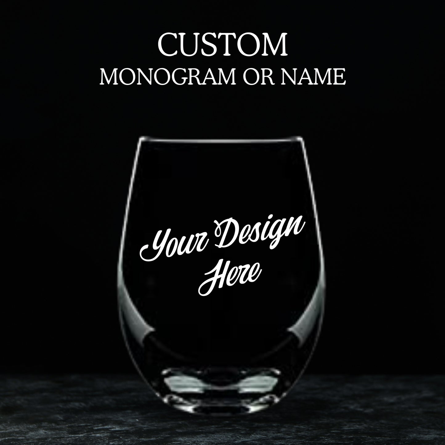 Personalized Custom Engraved Stemless Wine Glass 20.5oz | Custom Wine Glasses - Expressive DeZien