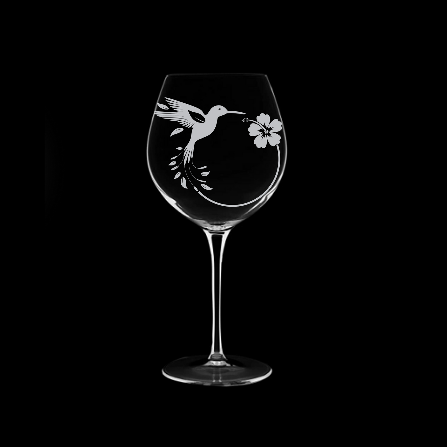 Hand-Etched Hummingbird Wine Glass - Luigi Bormioli Vinoteque - Expressive DeZien