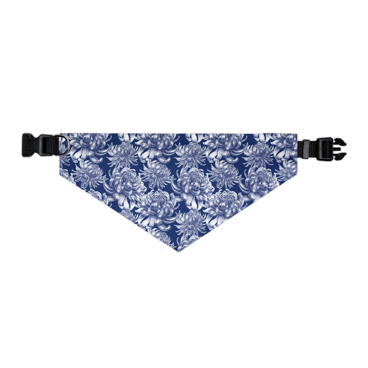 Pet Bandana Collar Blue Damask Flower - Expressive DeZien