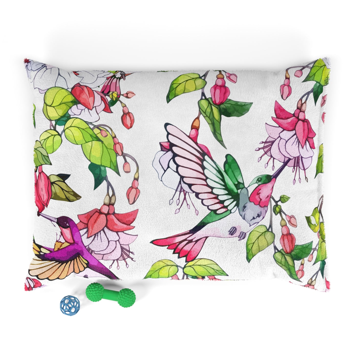 Pet Bed Hummingbirds and Fuchsia Flower - Expressive DeZien