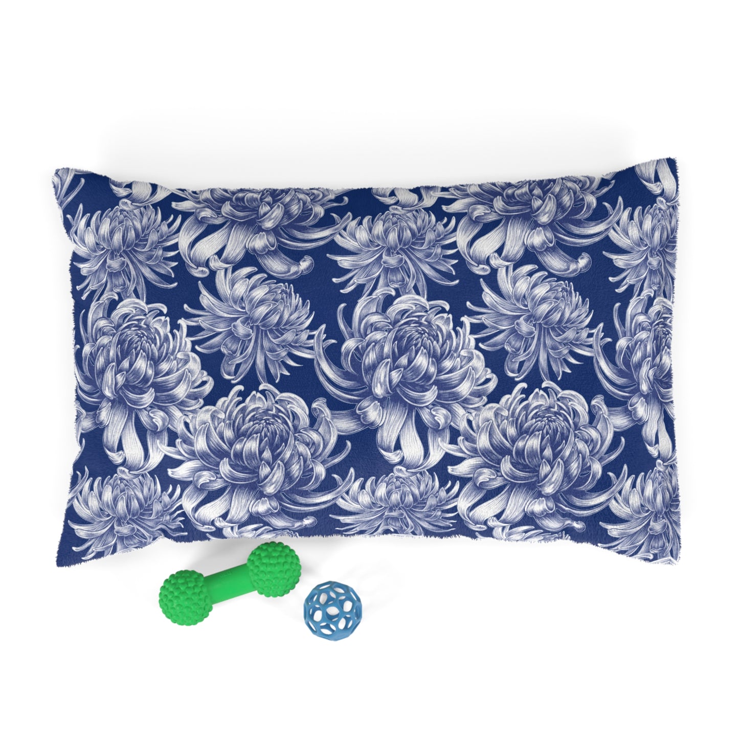 Pet Bed Blue Damask Flower - Expressive DeZien