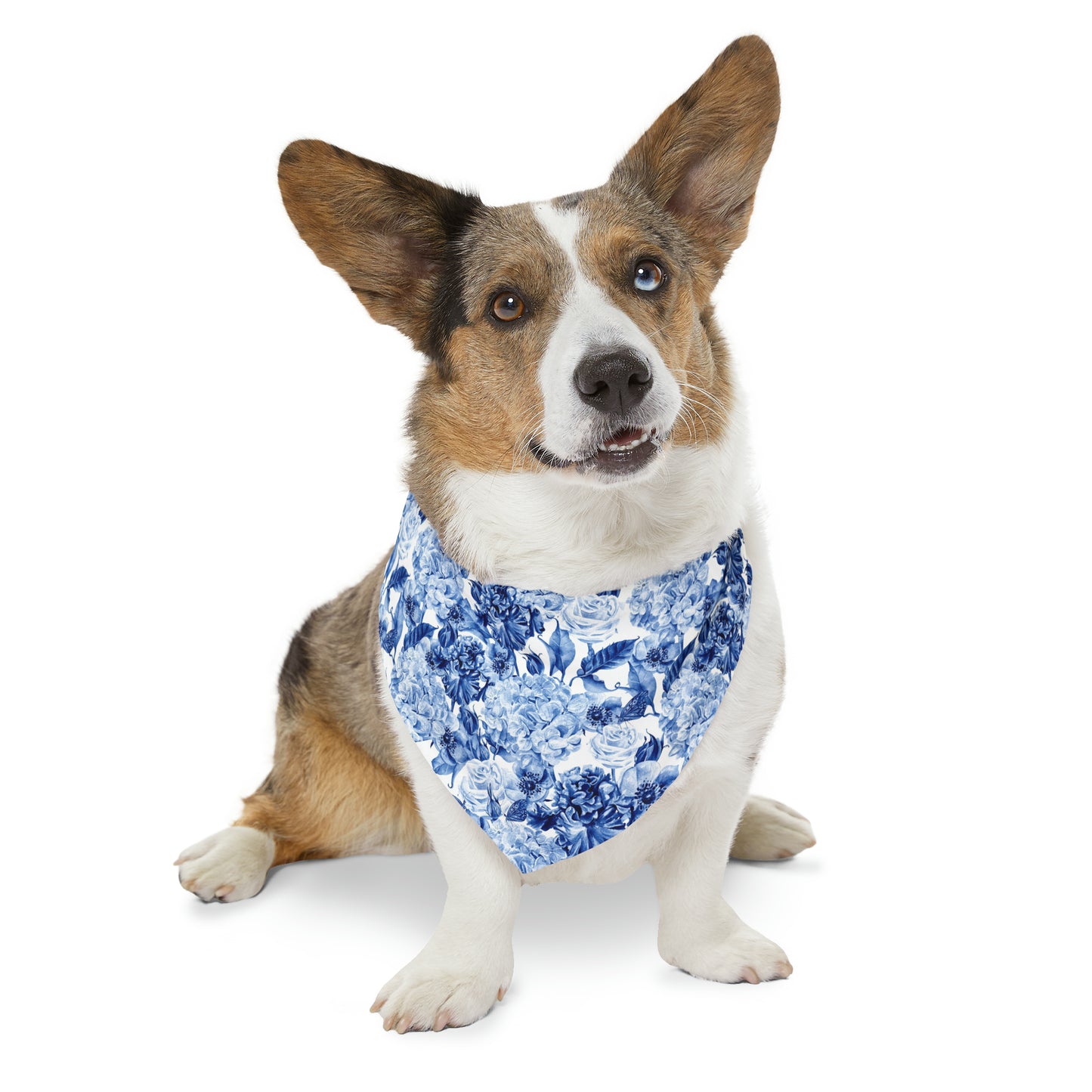 Pet Bandana Collar Cornflower Blue Flowers - Expressive DeZien