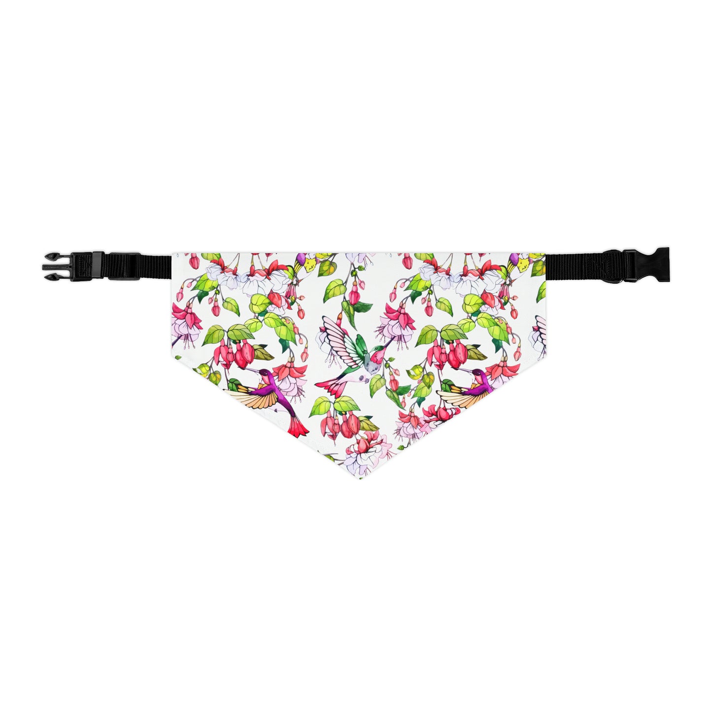 Pet Bandana Collar Hummingbirds and Fuchsia Flower - Expressive DeZien