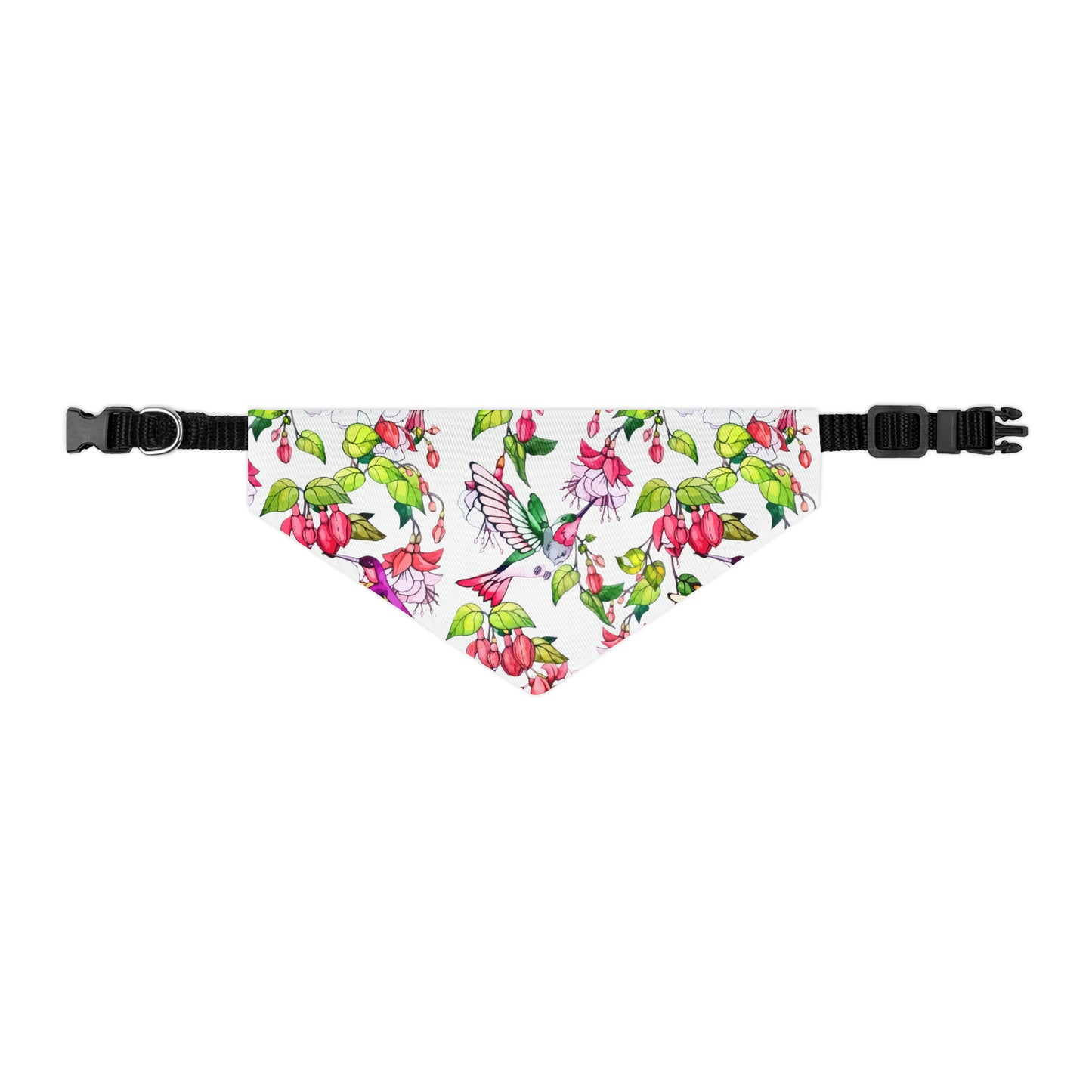 Pet Bandana Collar Hummingbirds and Fuchsia Flower - Expressive DeZien