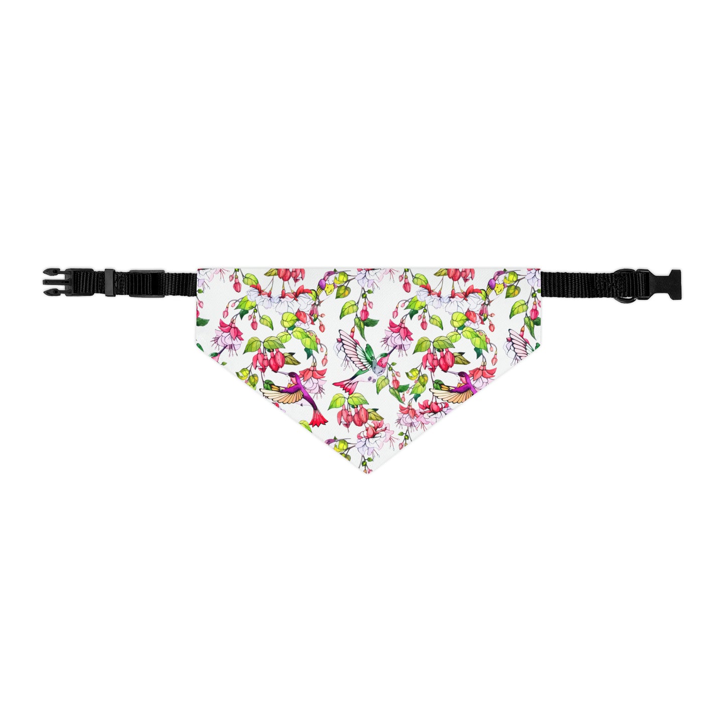 Pet Bandana Collar Hummingbirds and Fuchsia Flower - Expressive DeZien
