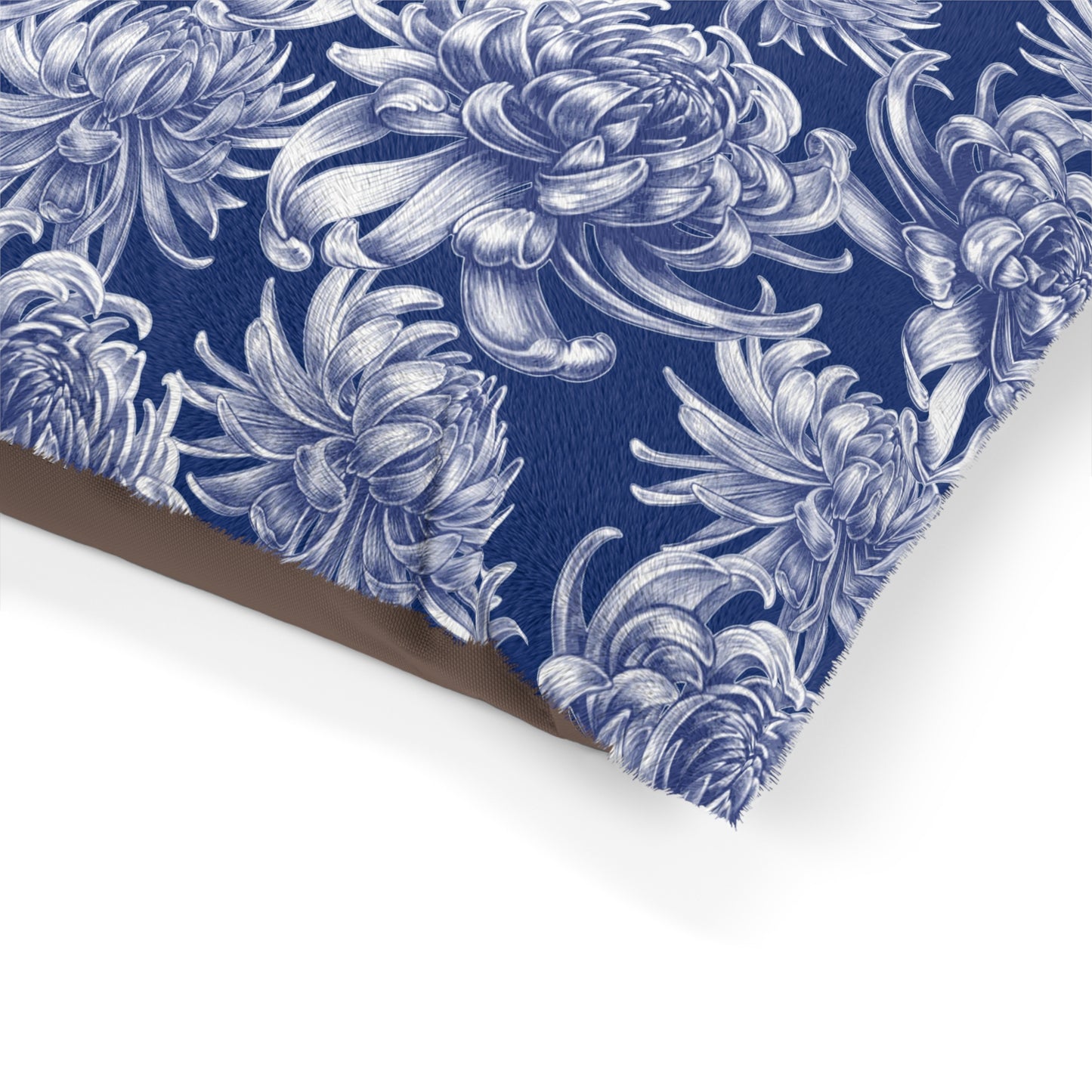 Pet Bed Blue Damask Flower - Expressive DeZien