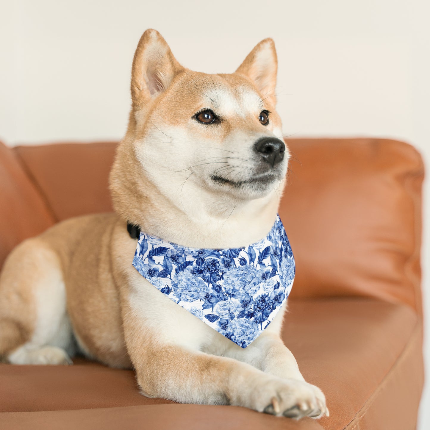 Pet Bandana Collar Cornflower Blue Flowers - Expressive DeZien