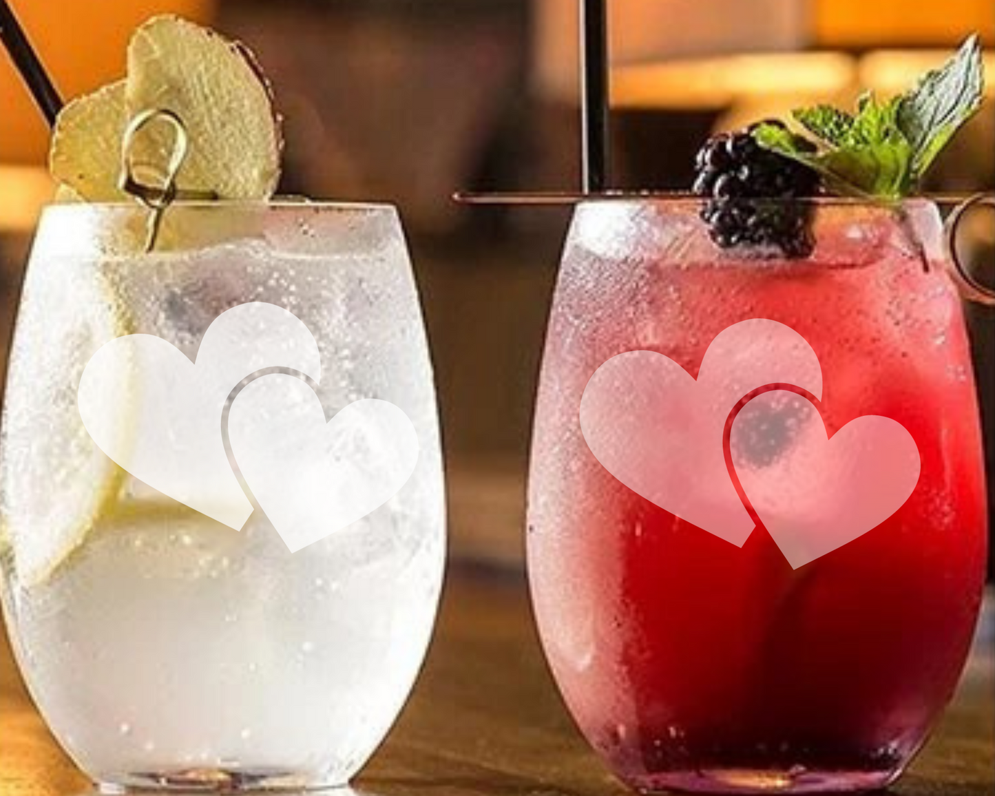 Overlapping Hearts Wine Glass 20.5oz | Symbol of Everlasting Love - Expressive DeZien