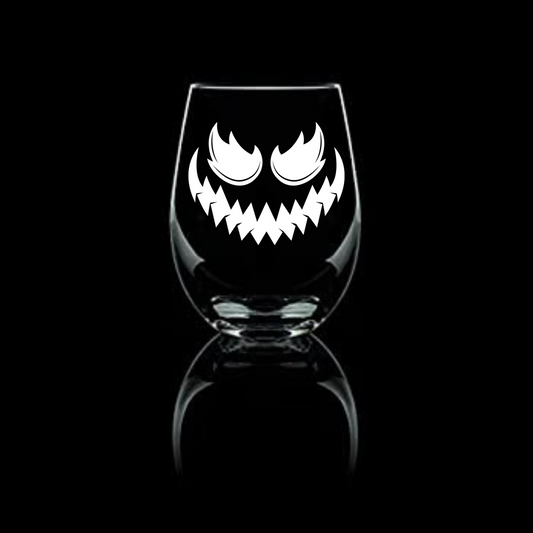 Haunted Halloween 20.5oz Jack O Lantern Etched Stemless Wine Glass - Expressive DeZien 
