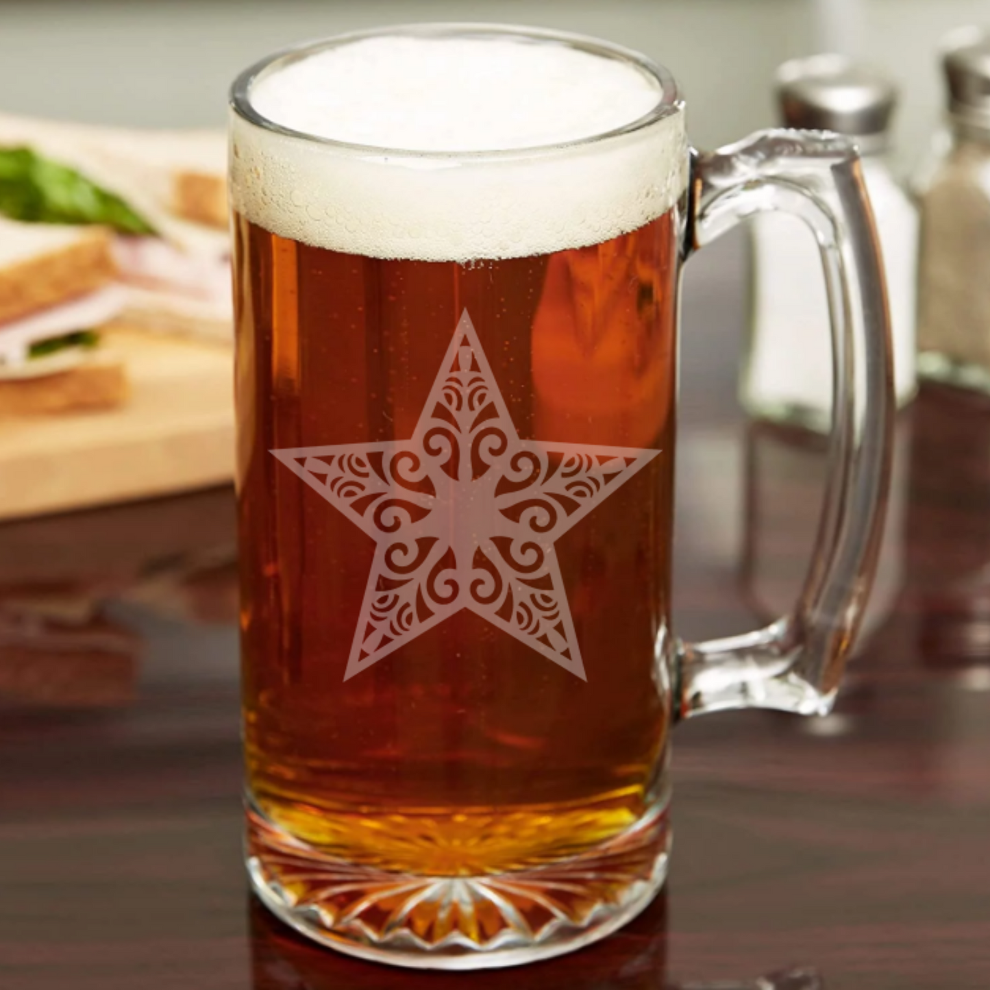 Texas Christmas Star - 26.5oz Tavern Beer Mug | Christmas - Expressive DeZien 