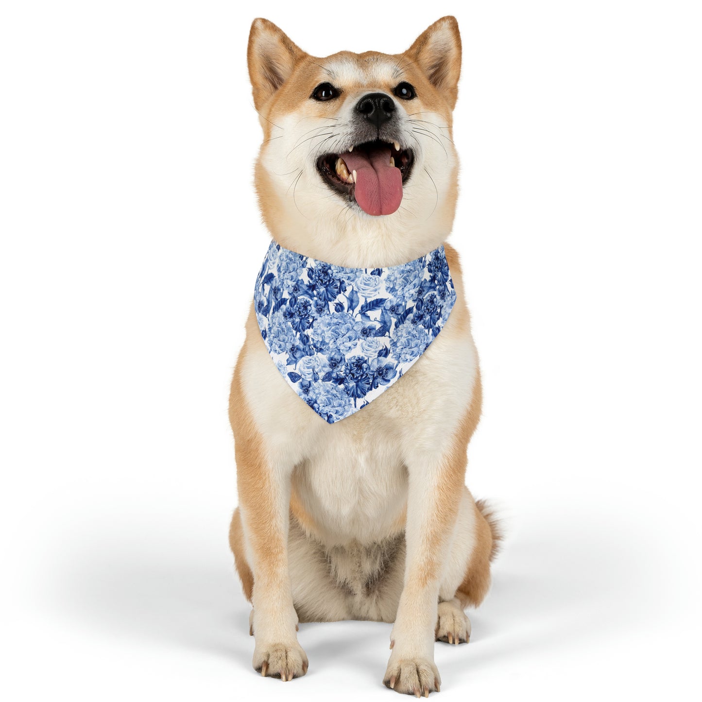 Pet Bandana Collar Cornflower Blue Flowers - Expressive DeZien