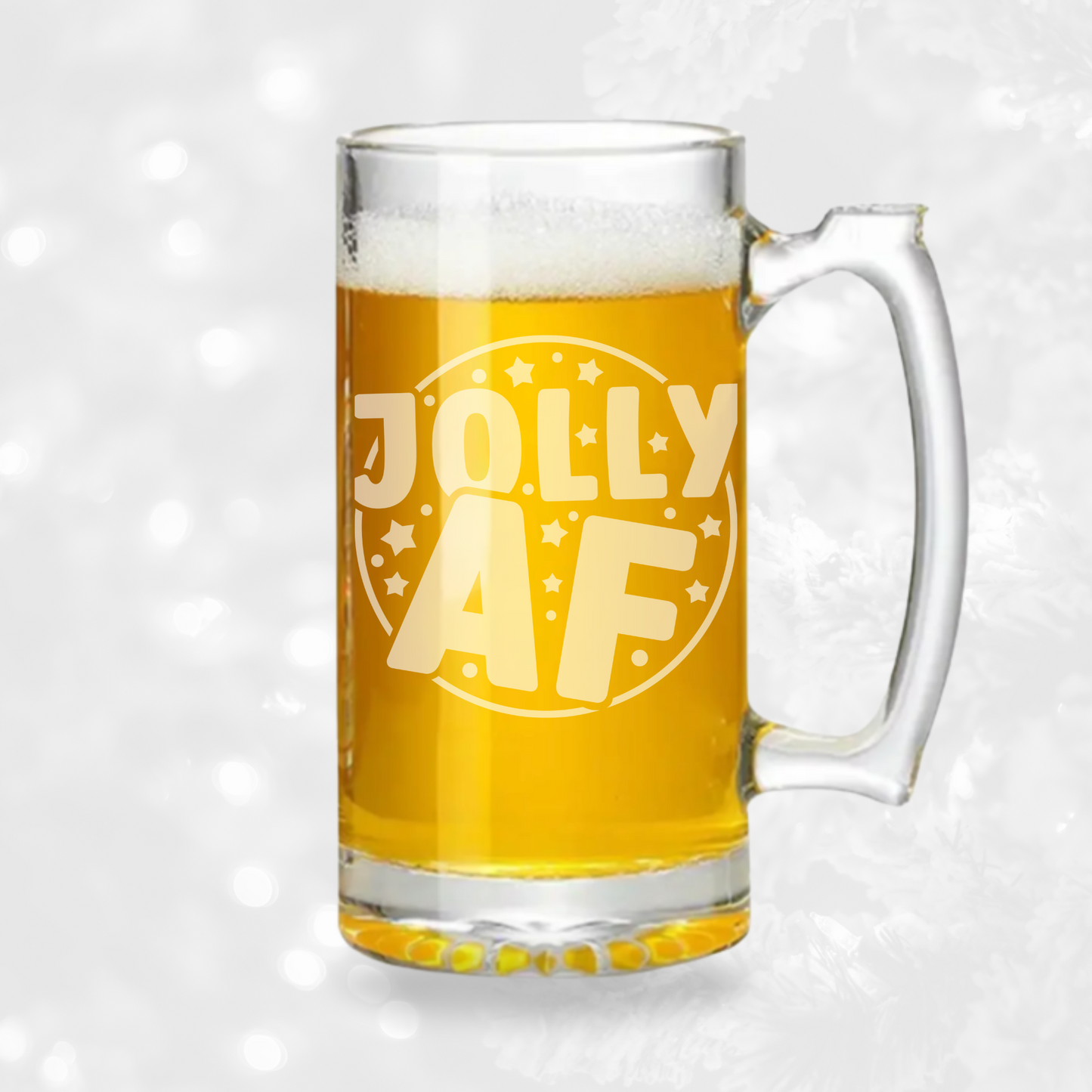 Jolly AF - 26.5oz Tavern Beer Mug | Christmas - Expressive DeZien