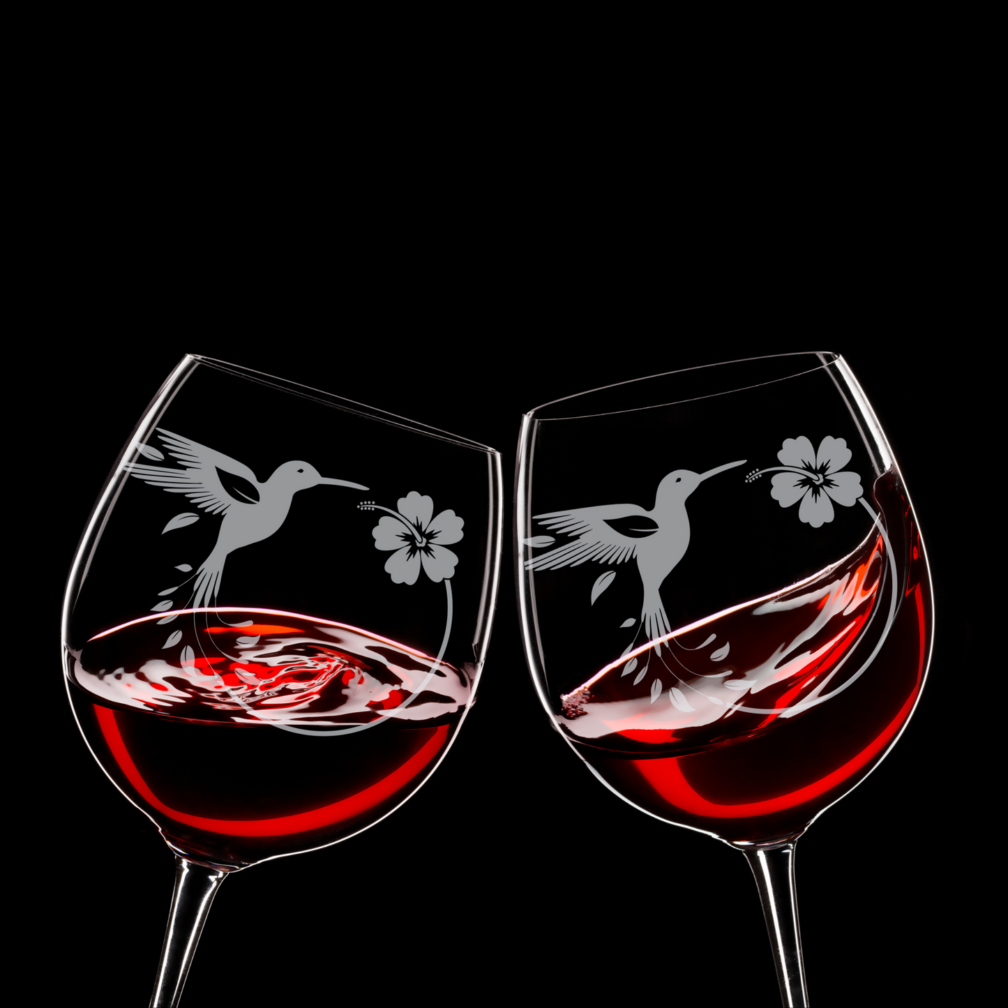Hand-Etched Hummingbird Wine Glass - Luigi Bormioli Vinoteque - Expressive DeZien