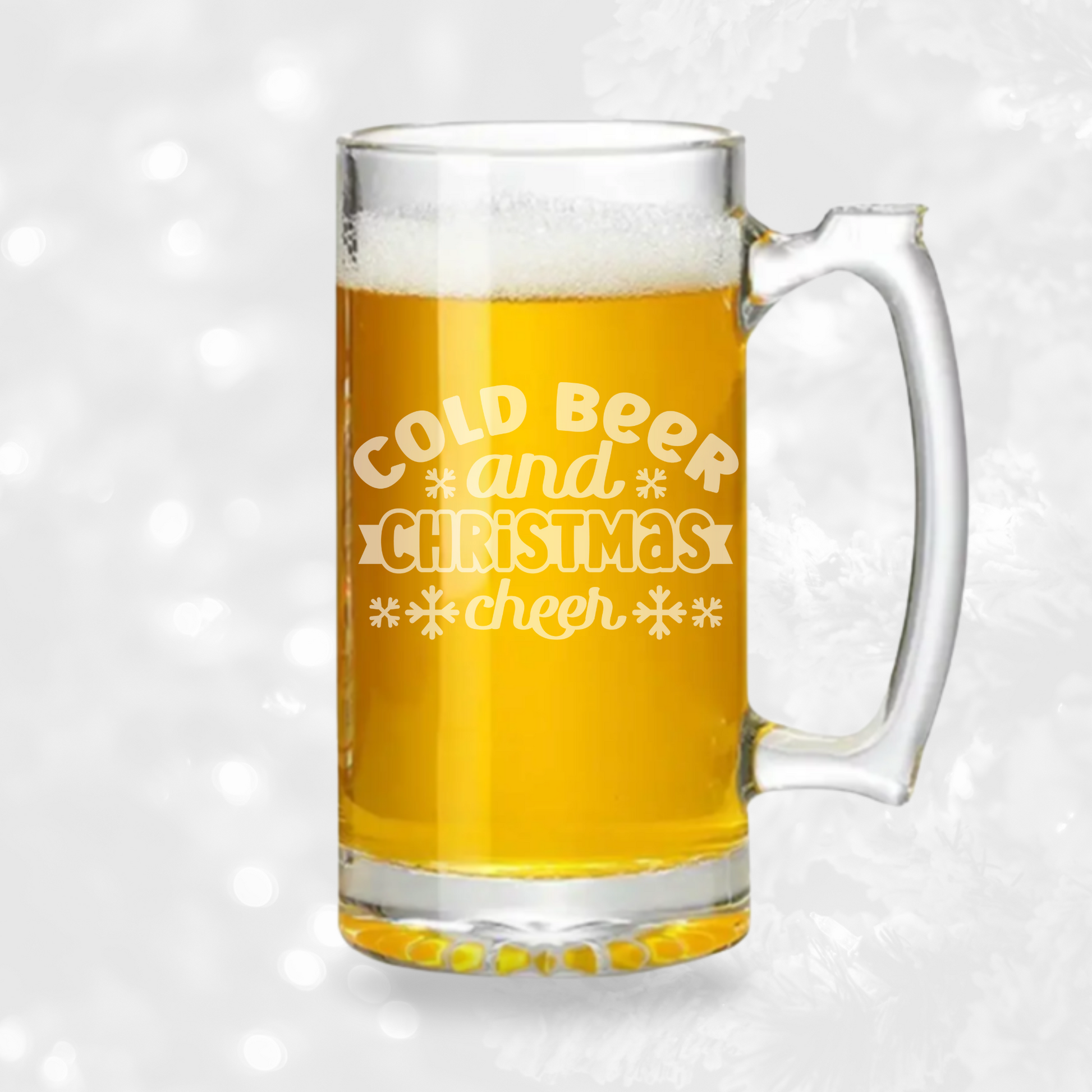 Cold Beer and Christmas Cheer - 26.5oz Tavern Beer Mug | Christmas - Expressive DeZien