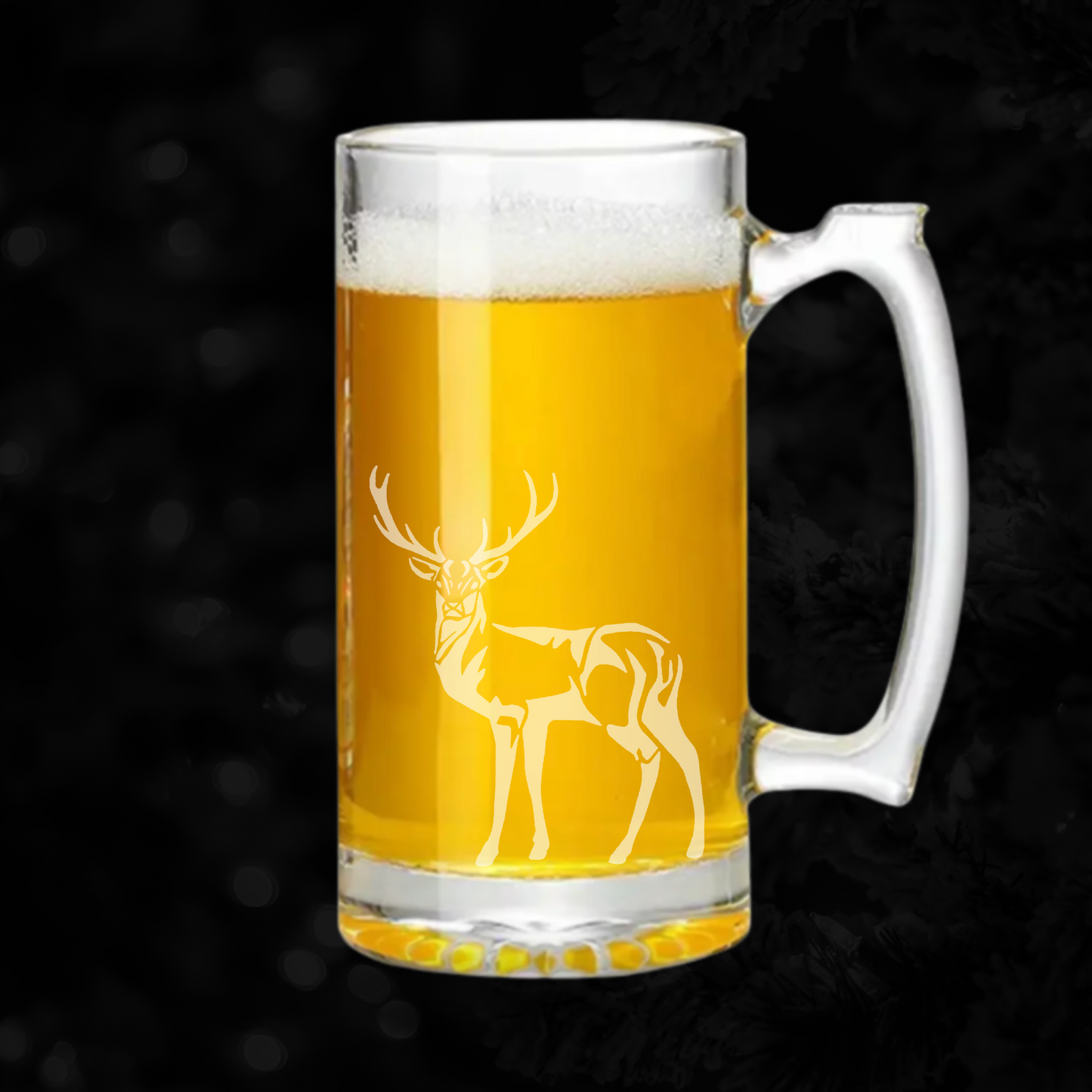 Lone Buck Etched - 26.5oz Tavern Beer Mug - Expressive DeZien 