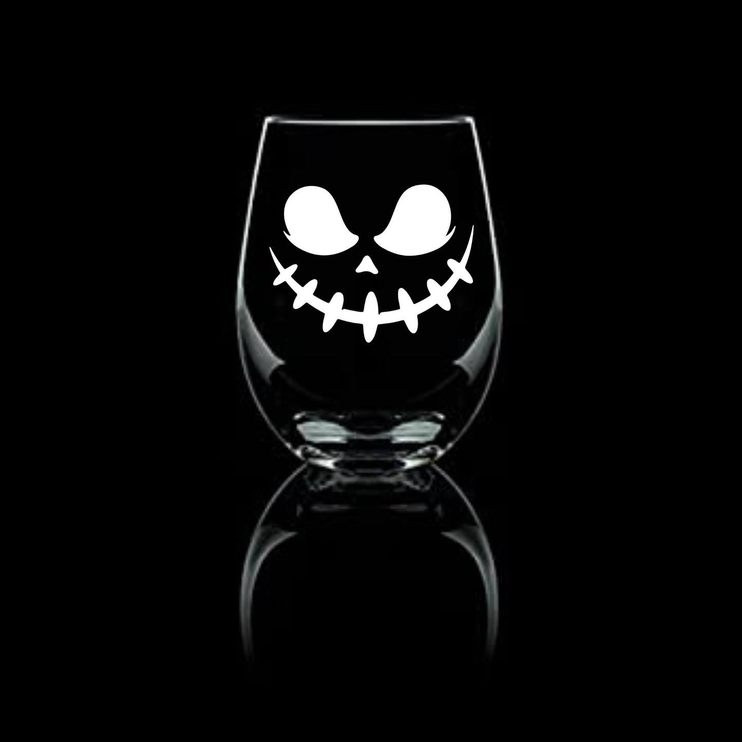Halloween Jack O Lantern Etched Wine Glass 20.5oz - Expressive DeZien