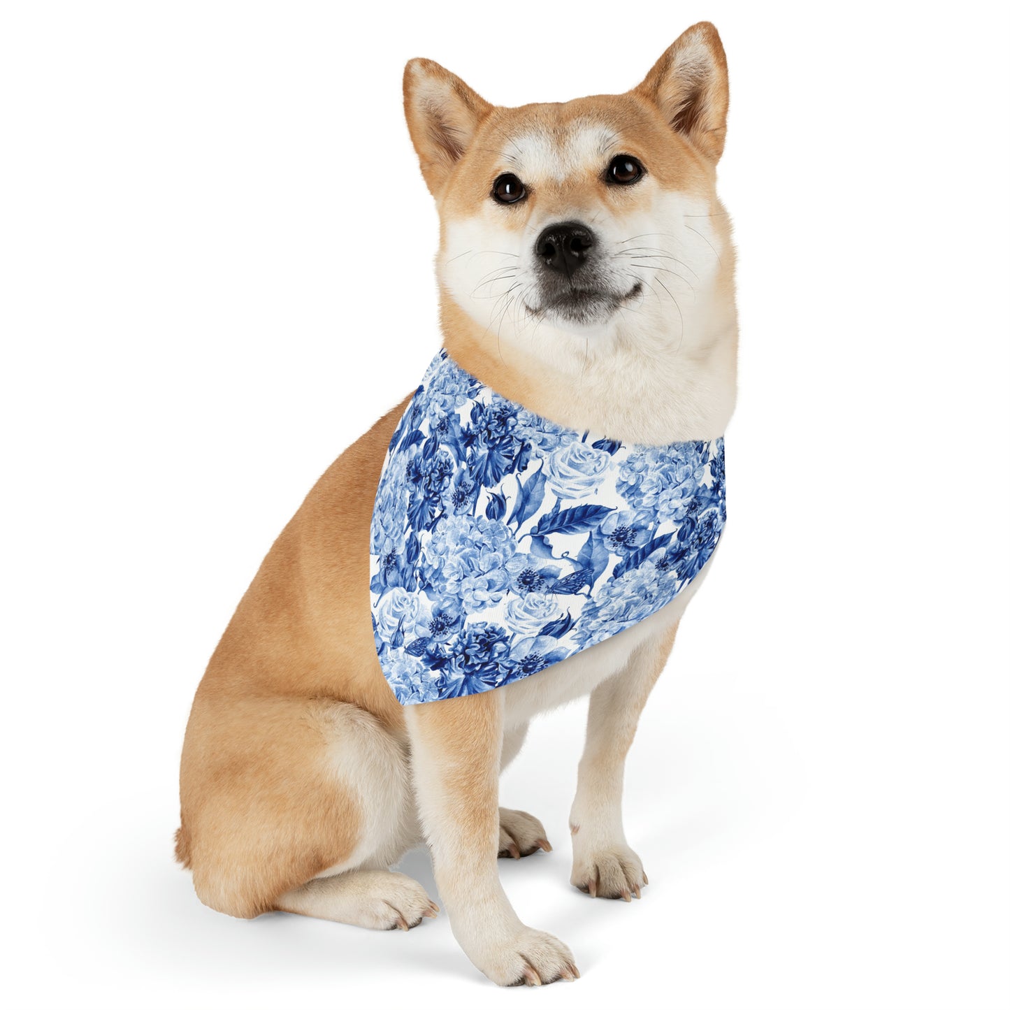 Pet Bandana Collar Cornflower Blue Flowers - Expressive DeZien