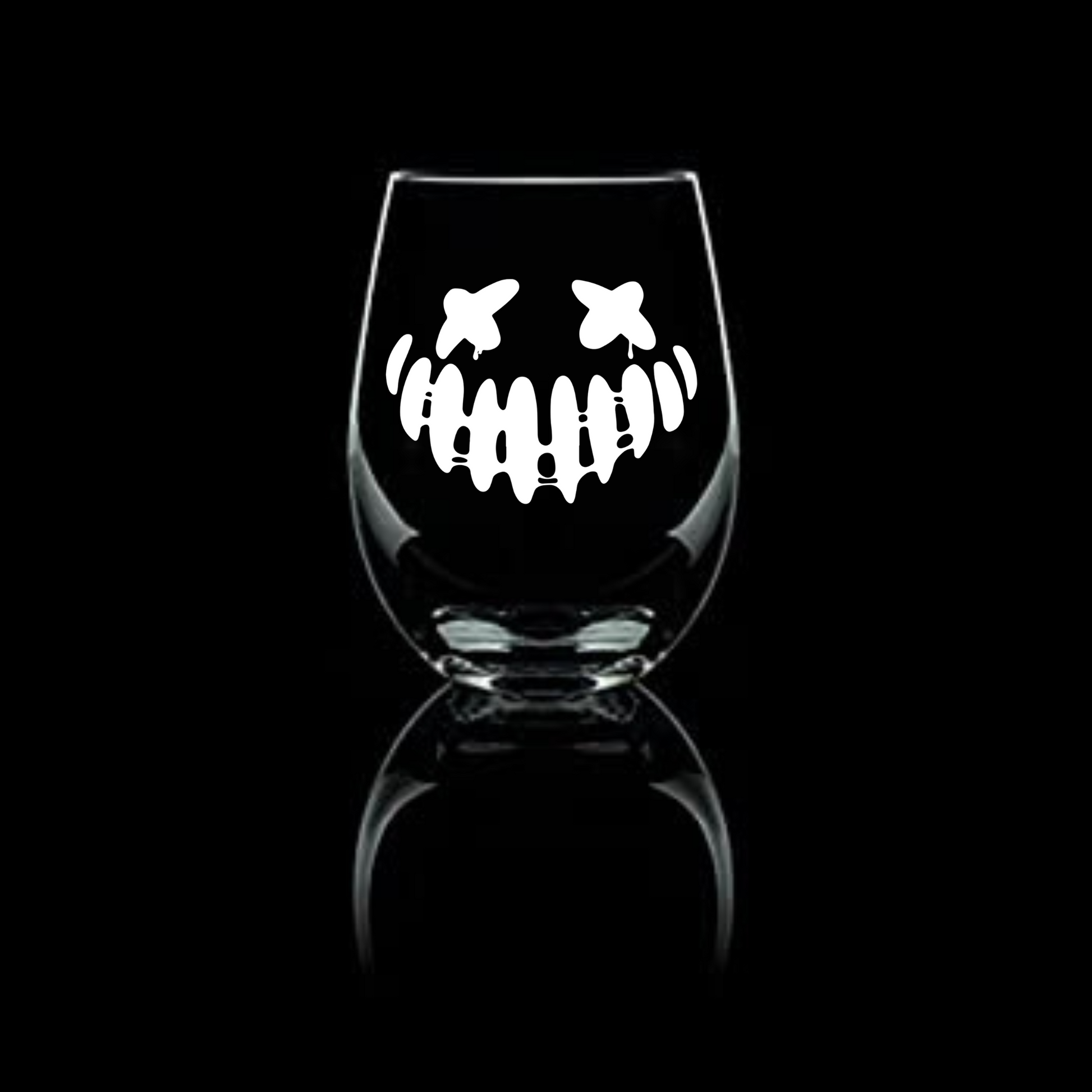 Halloween's Spooky Delight: 'Jack O Lantern Etched 20.5oz Stemless Wine Glass - Expressive DeZien
