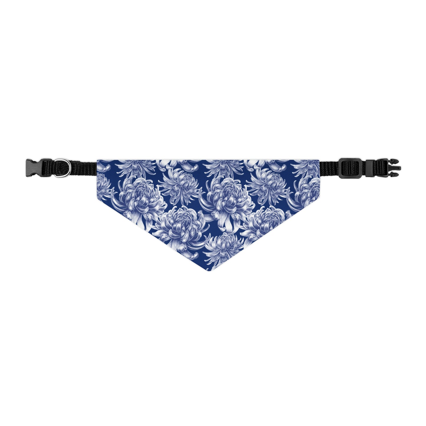 Pet Bandana Collar Blue Damask Flower - Expressive DeZien