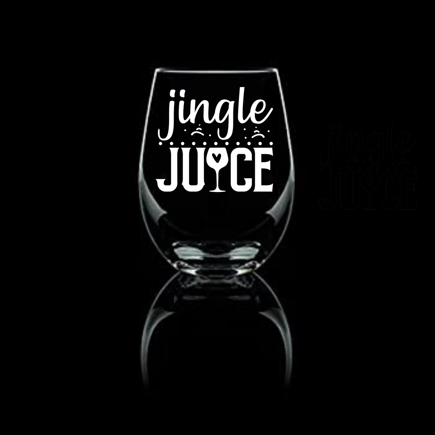 Sassy Jingle Juice Etched Stemless Wine Glass 20.5oz | Christmas Wine Glasses - Expressive DeZien