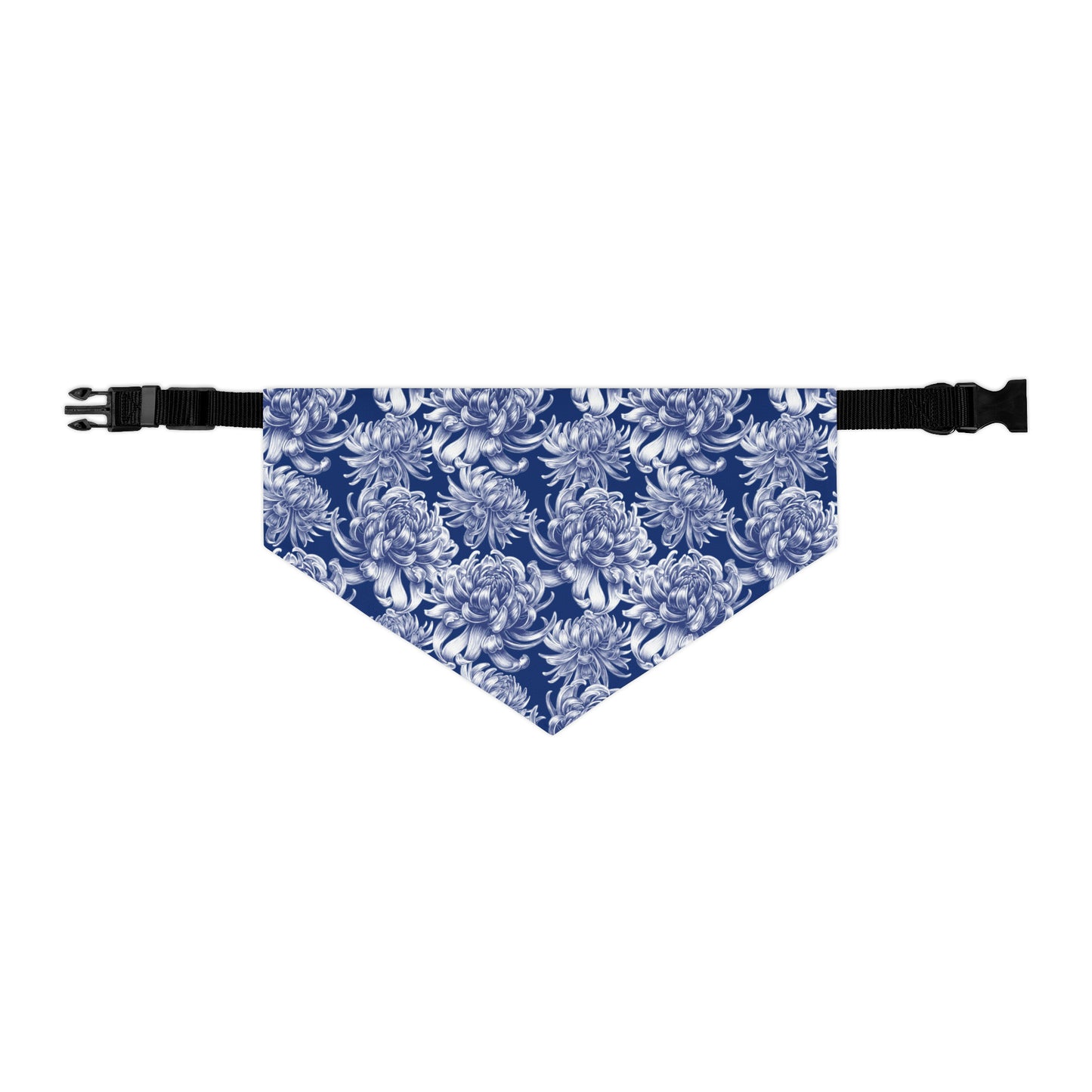 Pet Bandana Collar Blue Damask Flower - Expressive DeZien