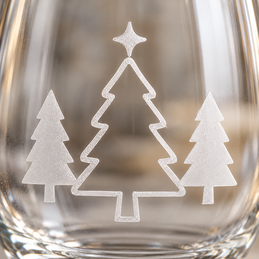 Winter Forest Etched Stemless Wine Glass | 20.5 oz