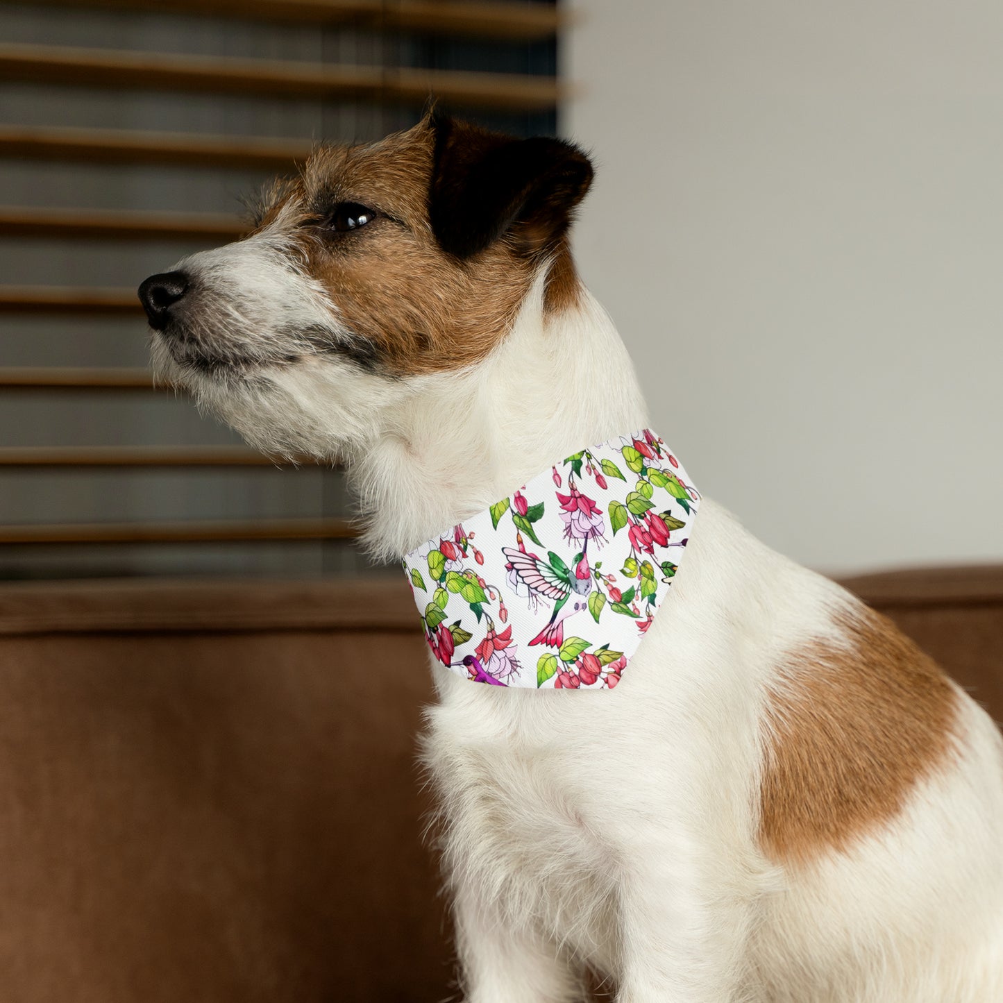 Pet Bandana Collar Hummingbirds and Fuchsia Flower - Expressive DeZien