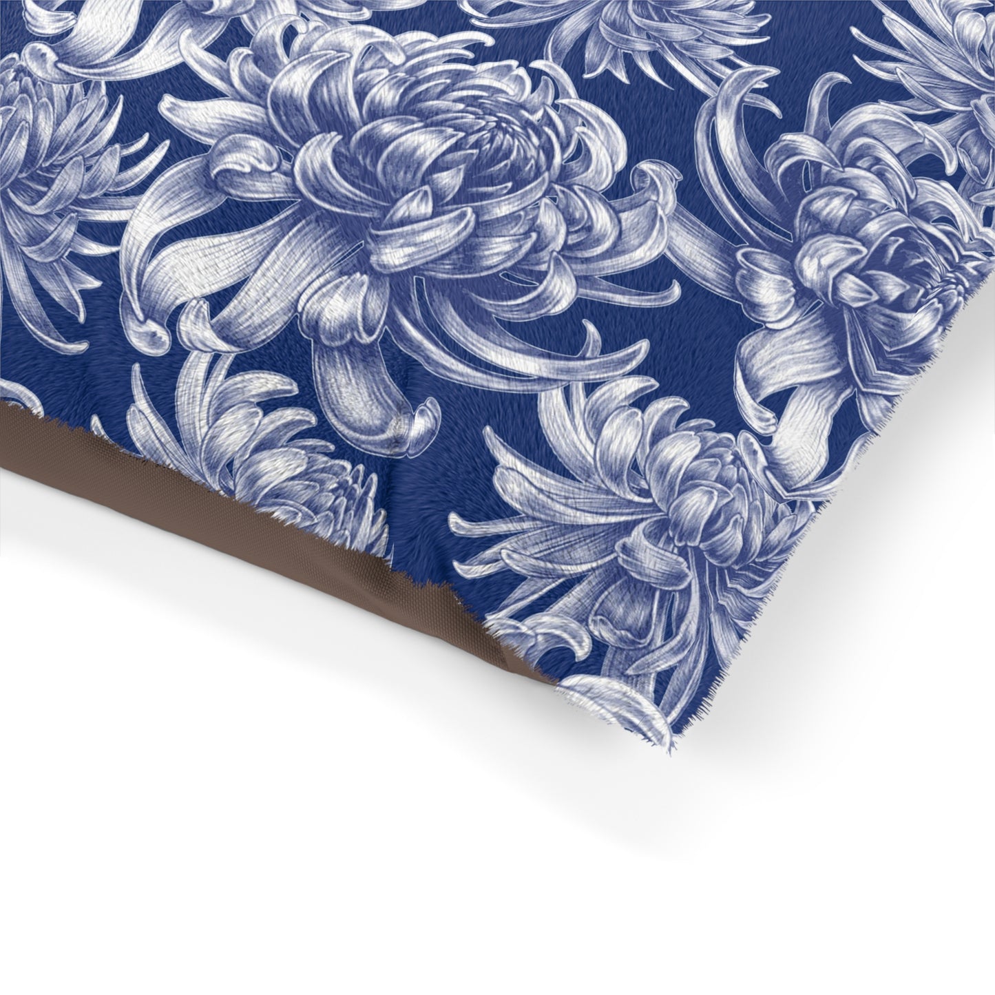 Pet Bed Blue Damask Flower - Expressive DeZien