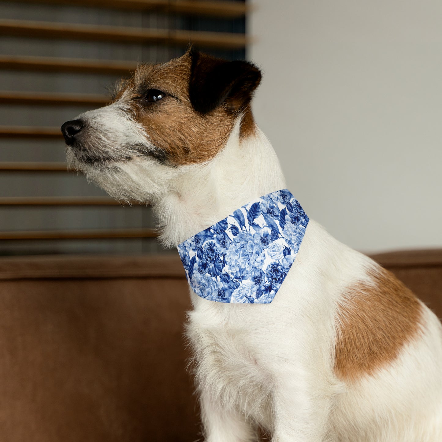 Pet Bandana Collar Cornflower Blue Flowers - Expressive DeZien