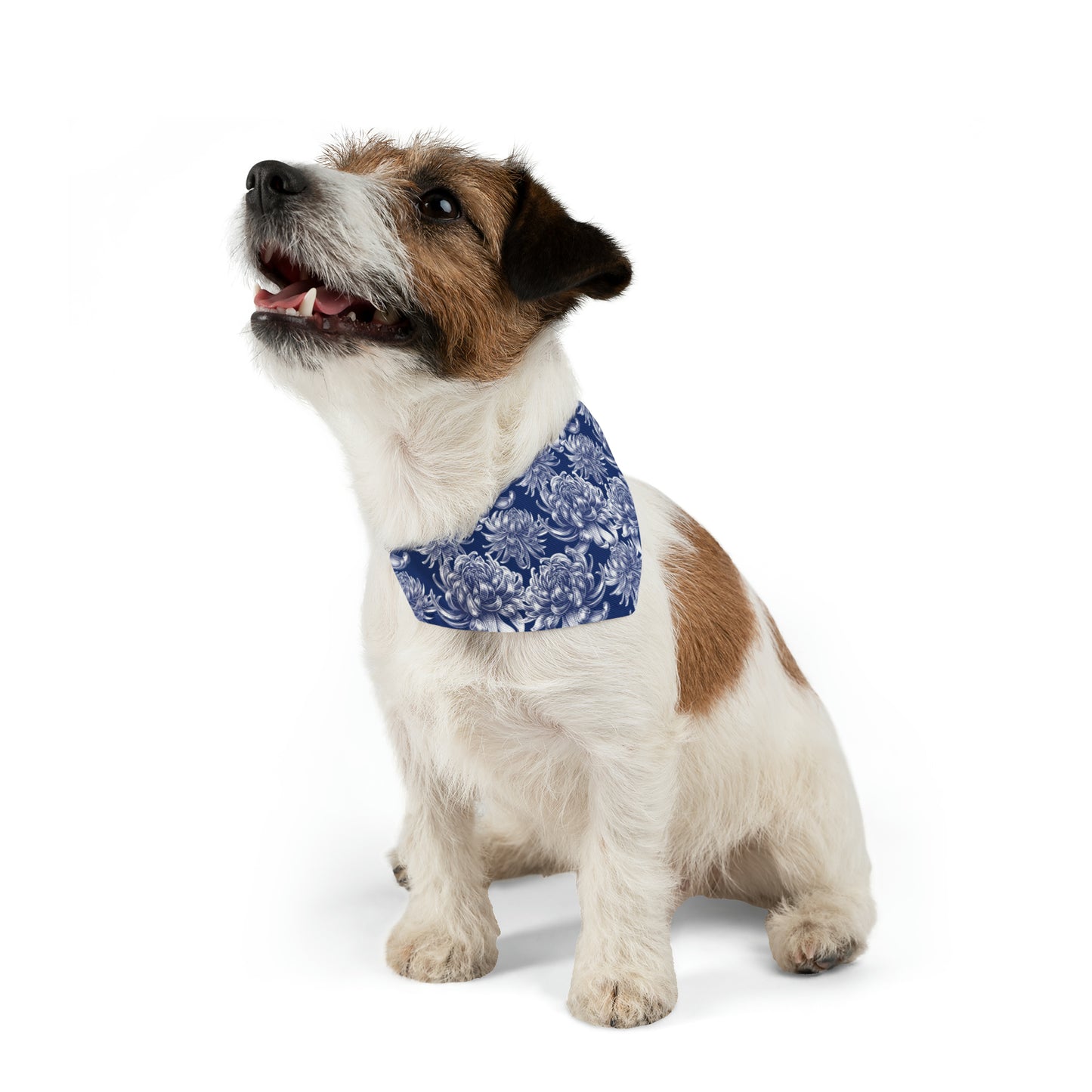 Pet Bandana Collar Blue Damask Flower - Expressive DeZien