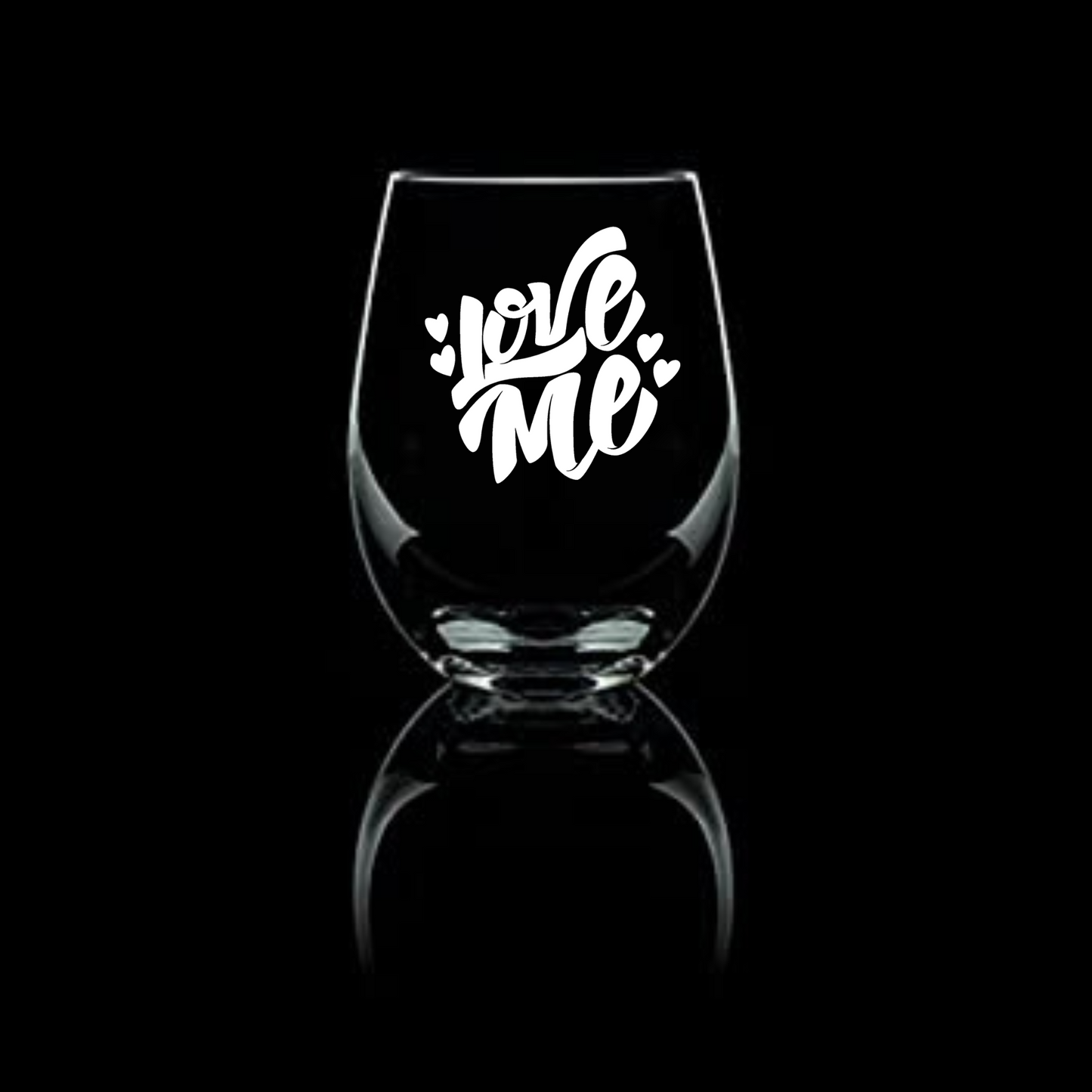 Love You Love me Singles or Set of Two Sandblast Engraved Wine Glass 20.5oz | Valentine’s Day Gift - Expressive DeZien