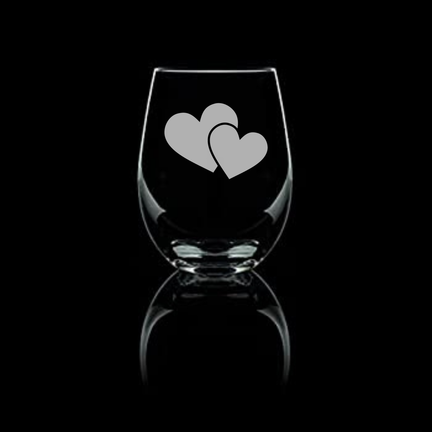 Overlapping Hearts Wine Glass 20.5oz | Symbol of Everlasting Love - Expressive DeZien