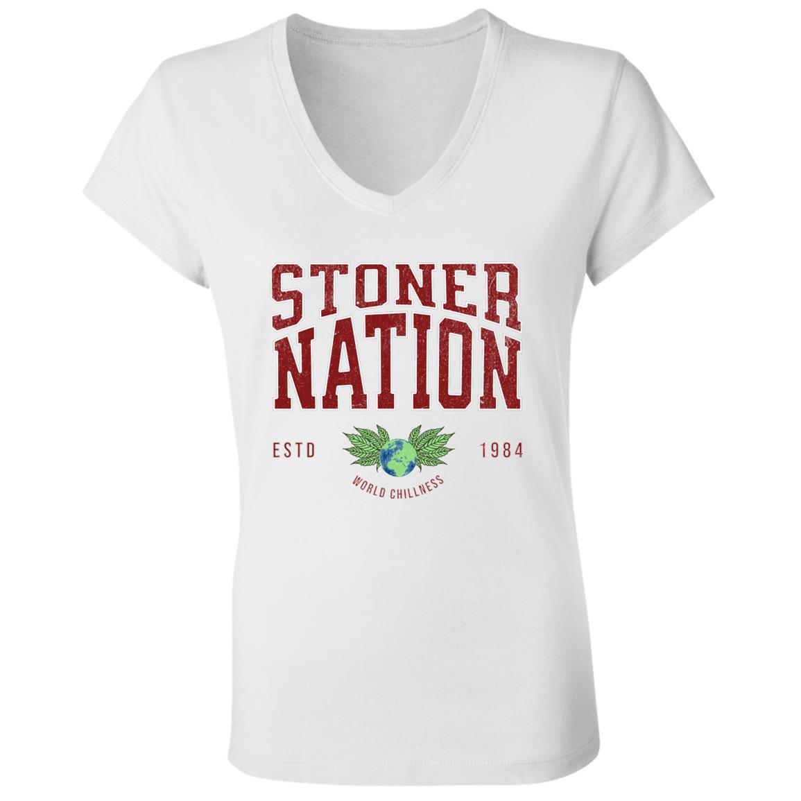 Nation Ladies' Jersey V-Neck T-Shirt - Expressive DeZien