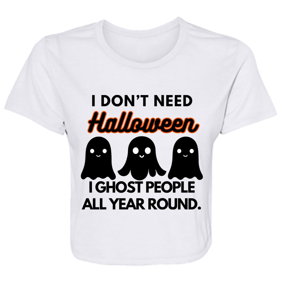 I Ghost People Ladies' Flowy Cropped Tee - Expressive DeZien