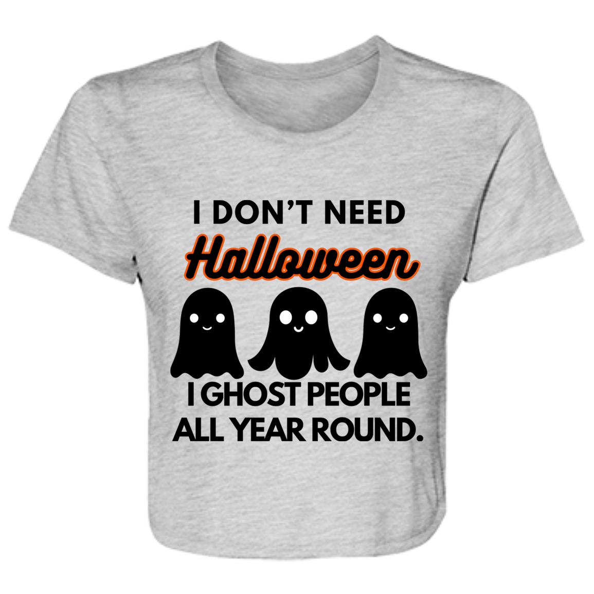 I Ghost People Ladies' Flowy Cropped Tee - Expressive DeZien