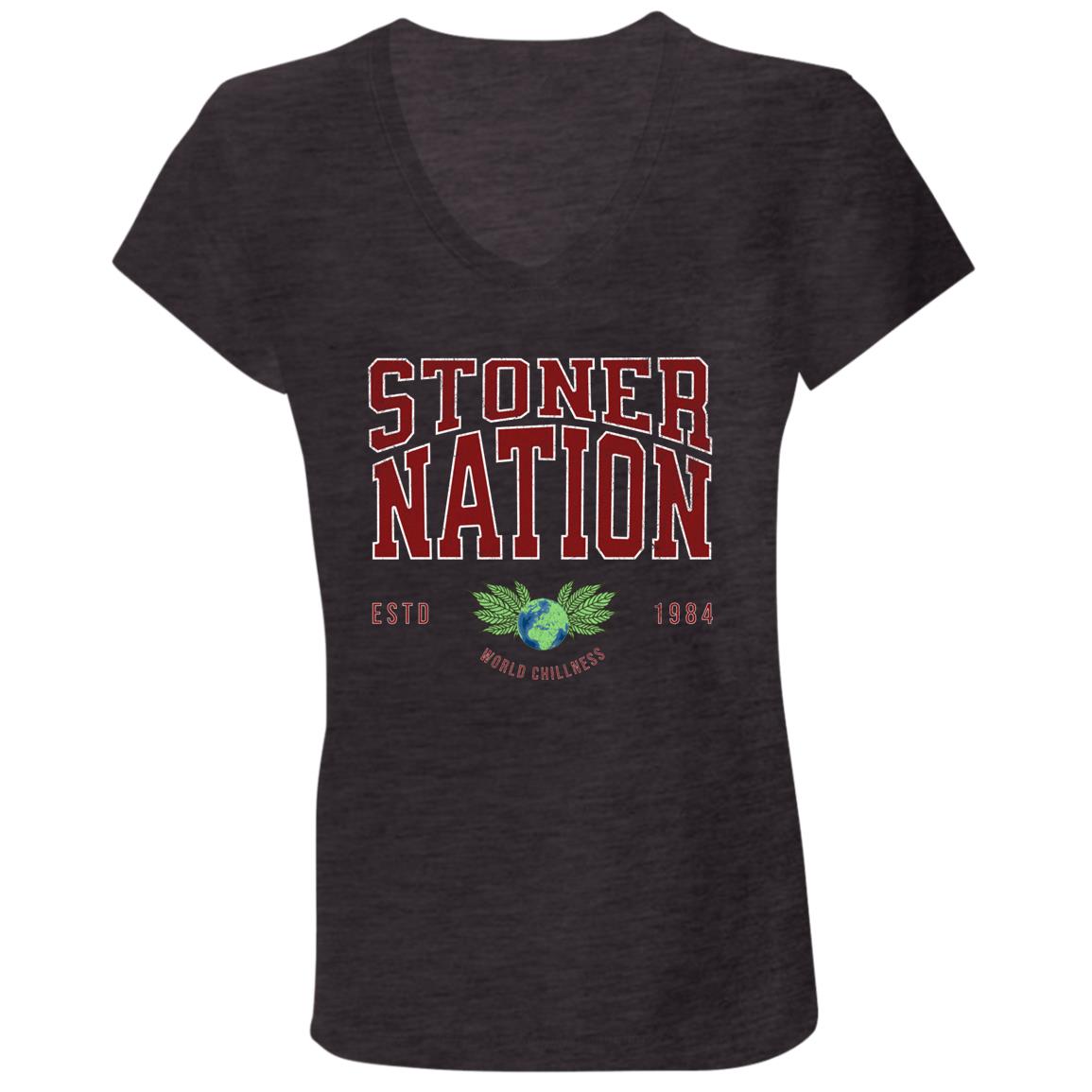 Nation Ladies' Jersey V-Neck T-Shirt - Expressive DeZien