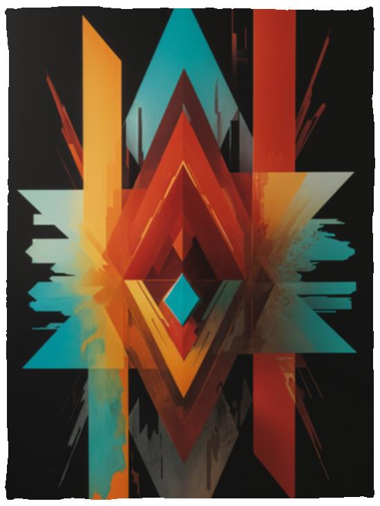 Cozy Plush Fleece Blanket - 30x40 - Turquoise & Sunset Horizon Design