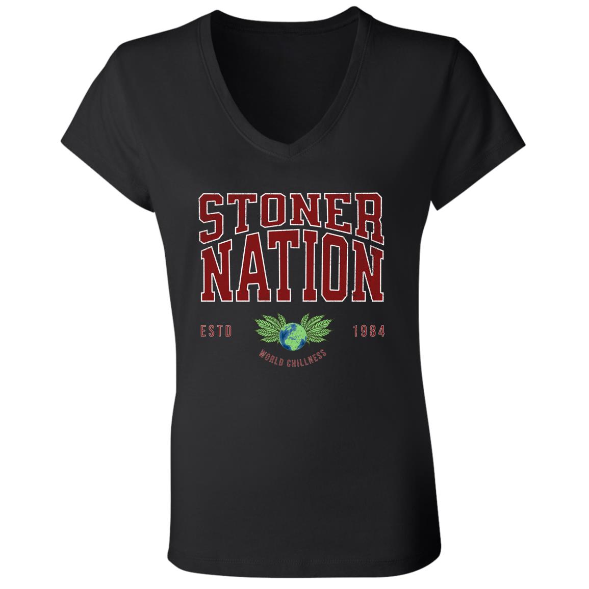Nation Ladies' Jersey V-Neck T-Shirt - Expressive DeZien
