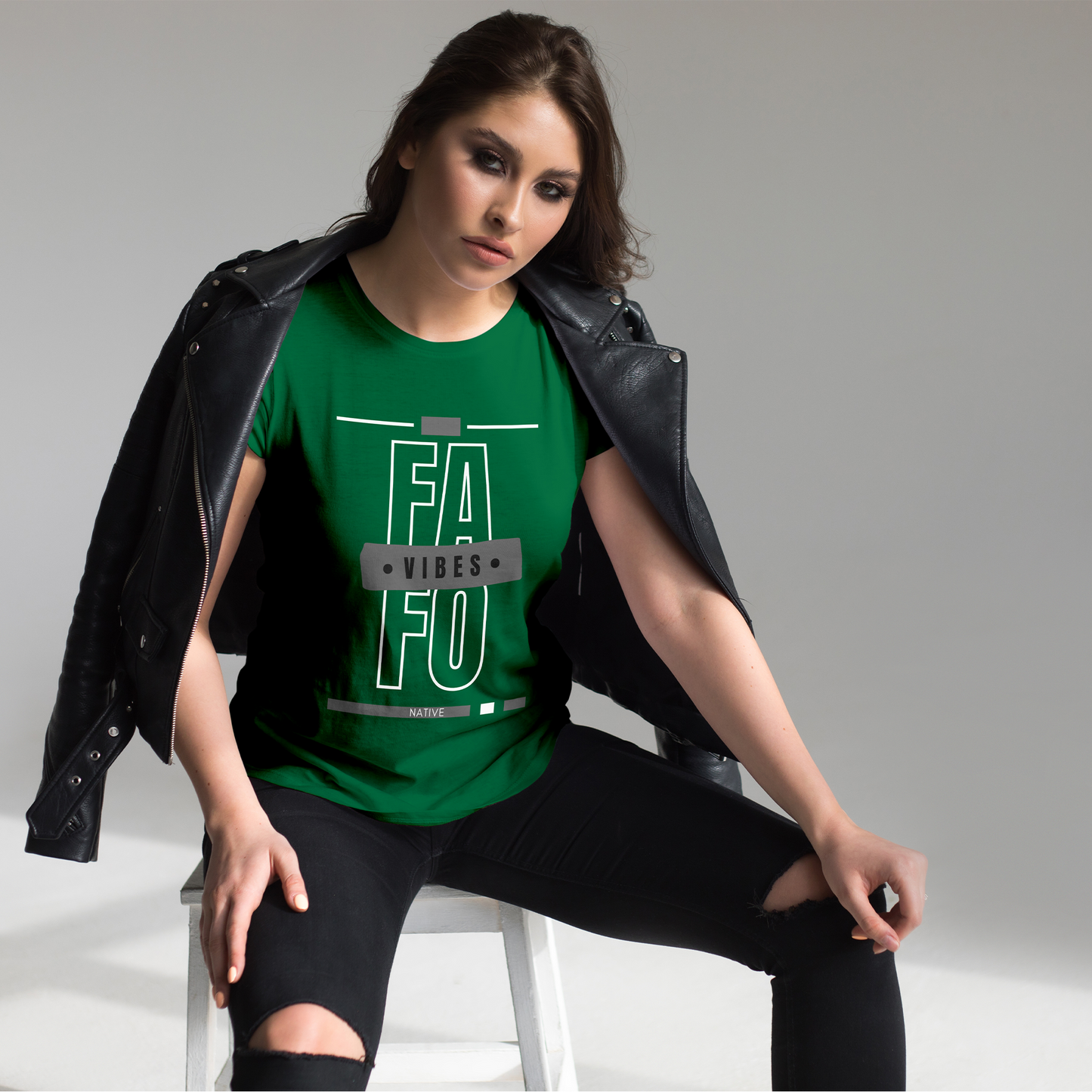 FAFO VIBES Ladies' Boyfriend T-Shirt - Expressive DeZien