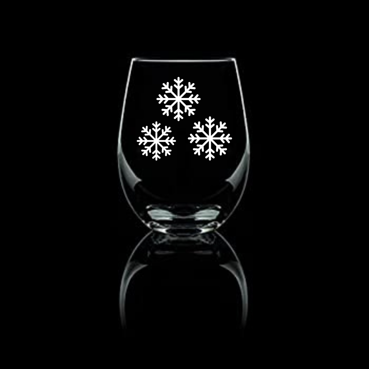 Frosty Lace Etched Stemless Wine Glass 20.5oz | Snowflake Wine Glasses - Expressive DeZien