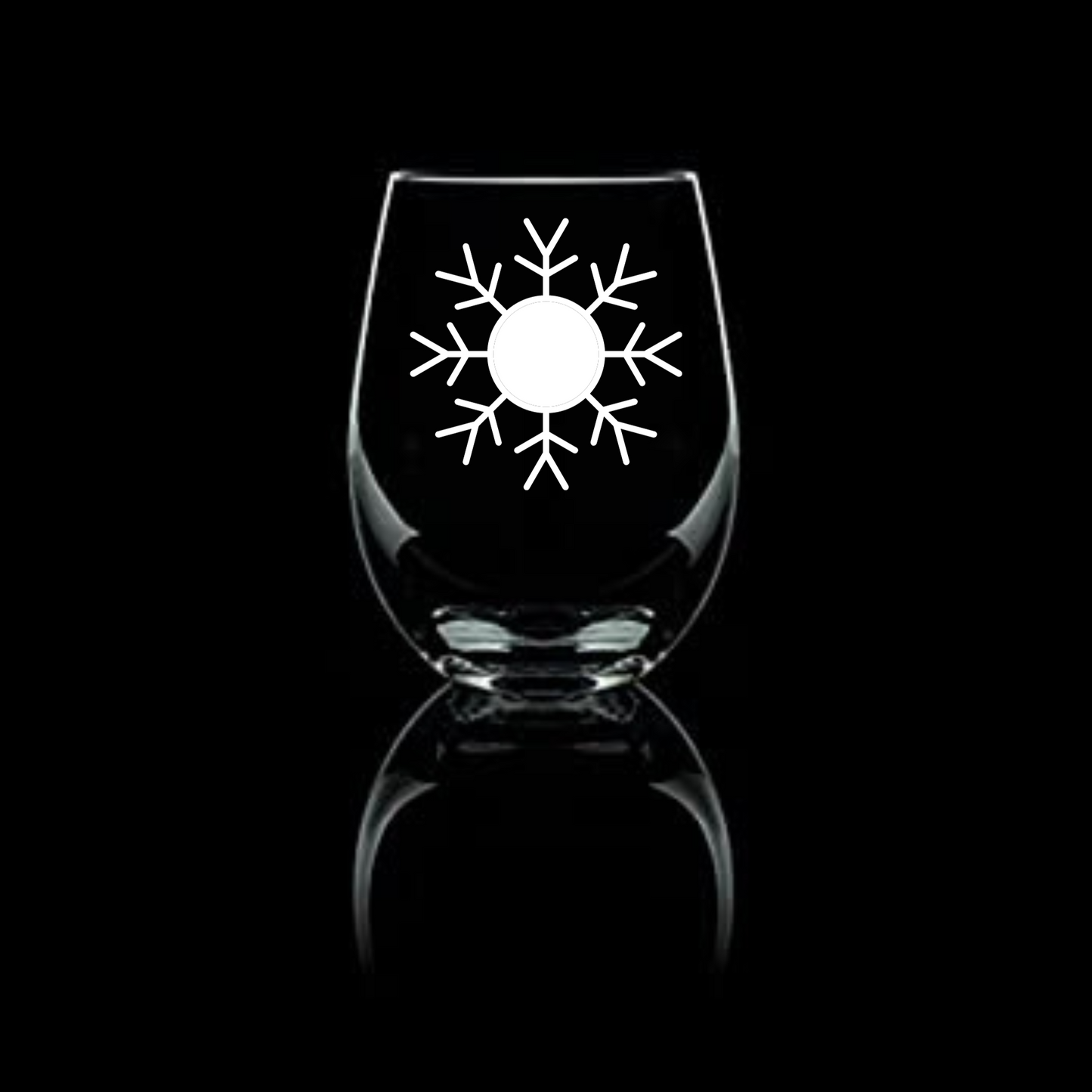 Polar Splendor Etched Stemless Wine Glass 20.5oz | Snowflake Wine Glasses - Expressive DeZien