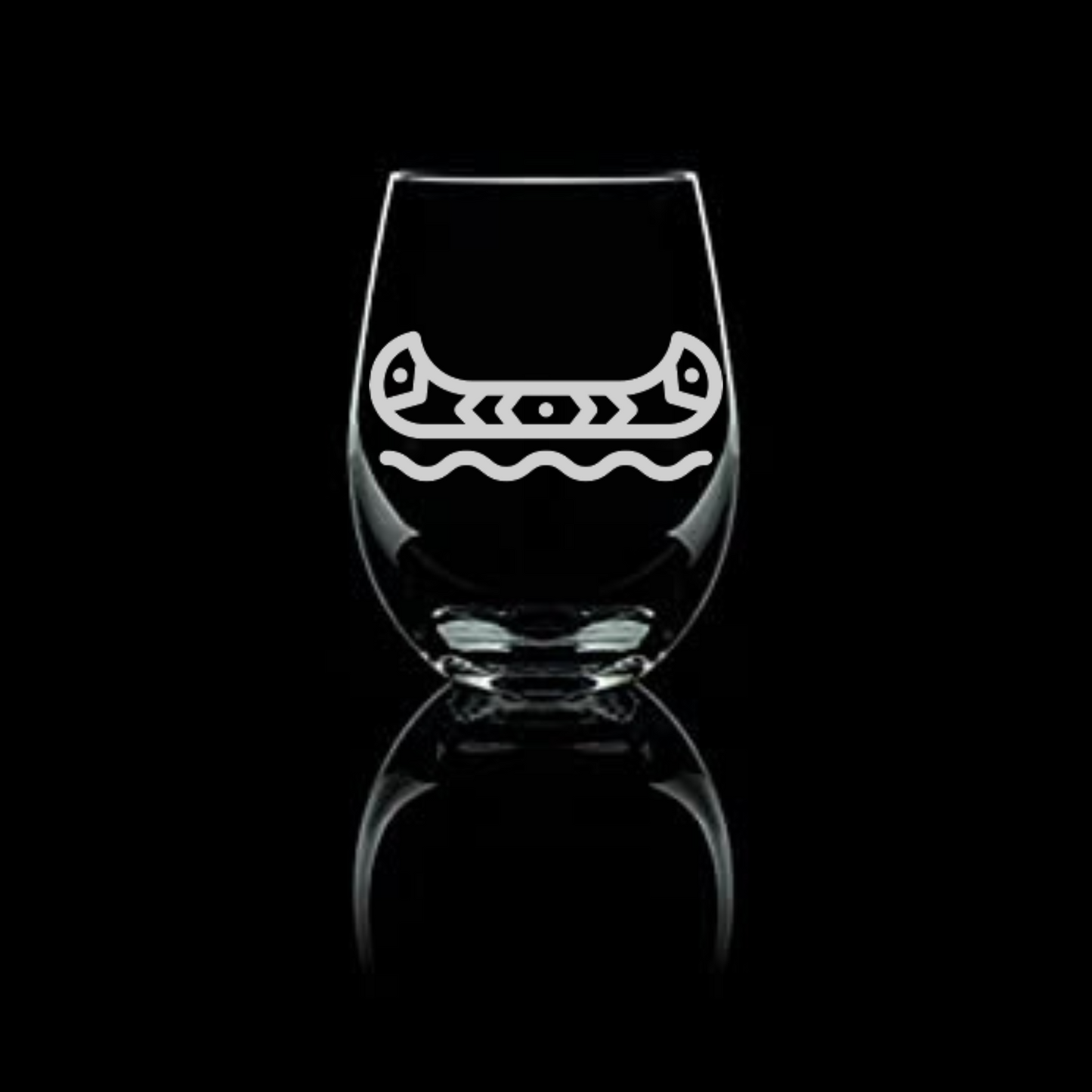 River 20.5oz Etched Stemless Wine Glass