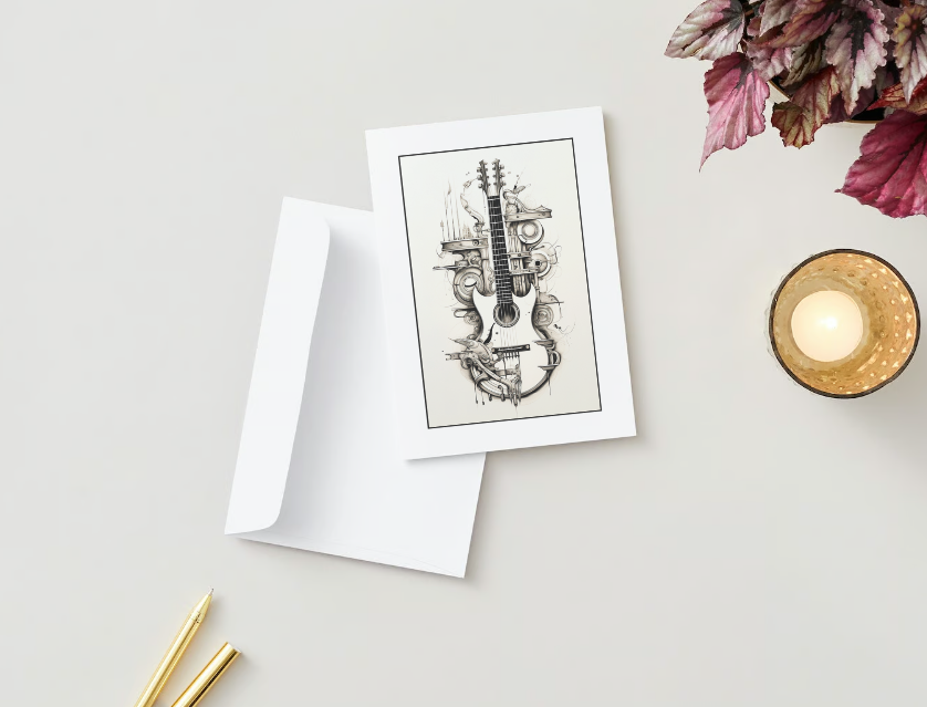 Harmony Guitar Greeting Cards 5" x 7"