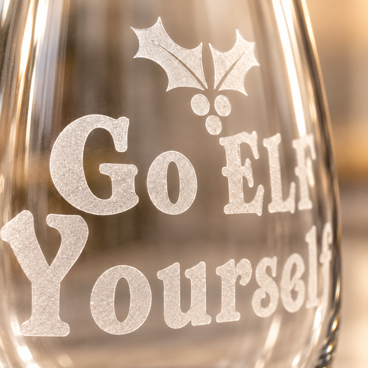 Go ELF Yourself Etched Stemless Wine Glass | 20.5 oz