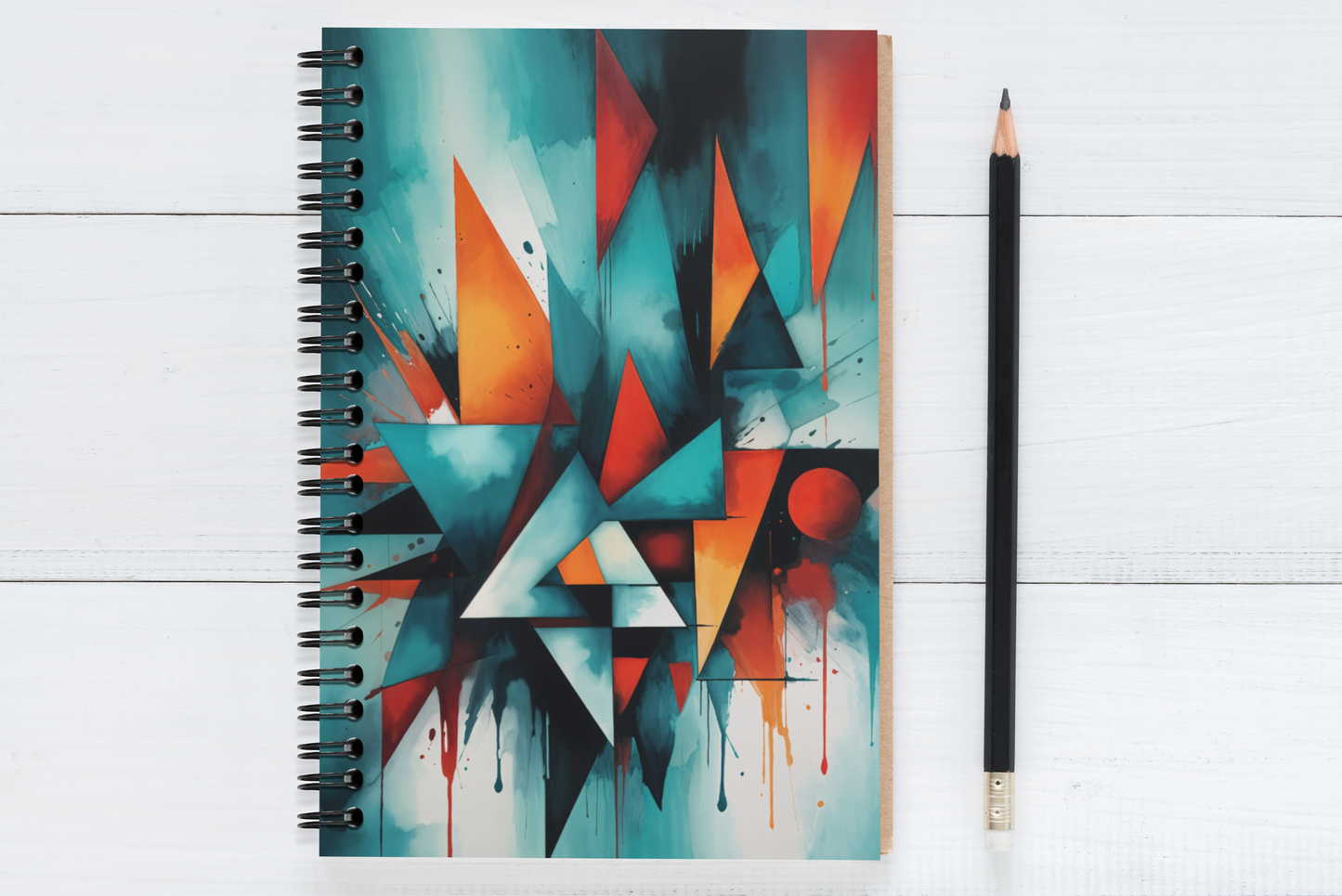 Lined Journal 5x7 Wire Bound Native Abstract Geometric Pattern Notebook