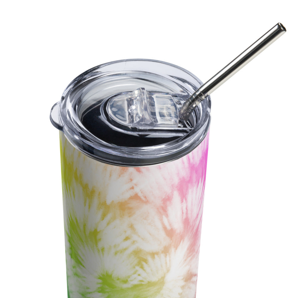 20oz Stainless Steel Skinny Tumbler Tie Dye Heart - Expressive DeZien