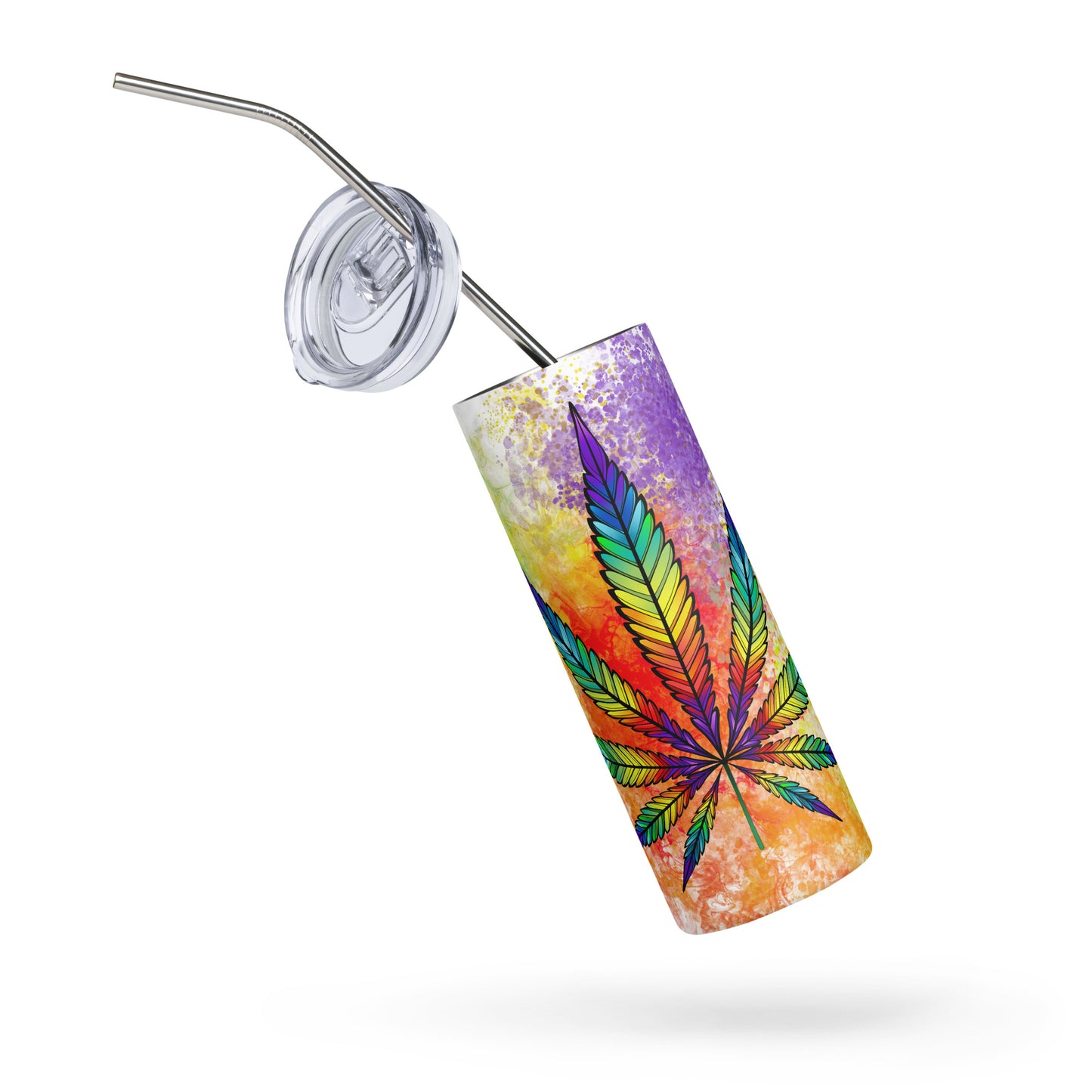 20oz Stainless Steel Skinny Tumbler Rainbow High Cannabis Kaleidoscope - Expressive DeZien