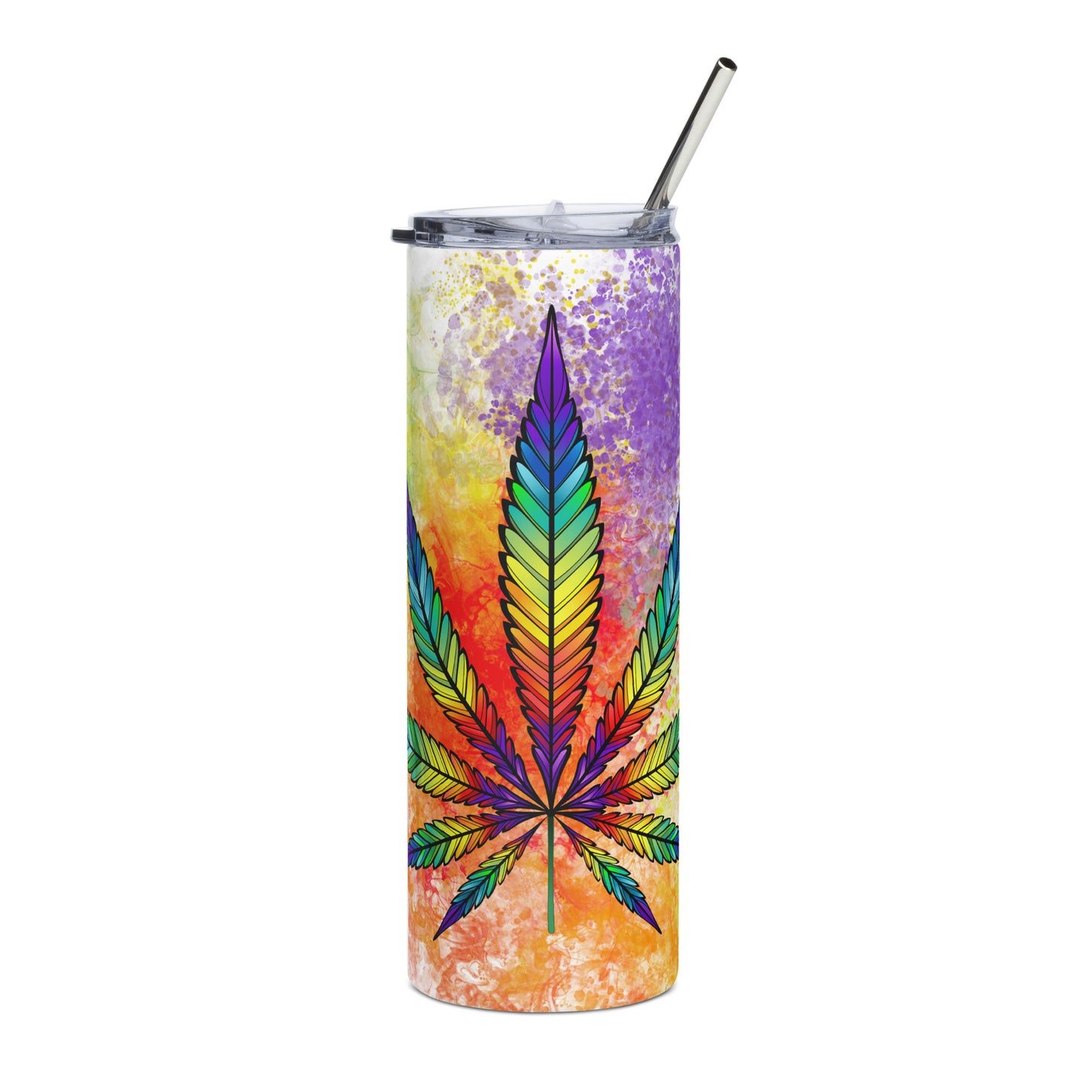 20oz Stainless Steel Skinny Tumbler Rainbow High Cannabis Kaleidoscope - Expressive DeZien