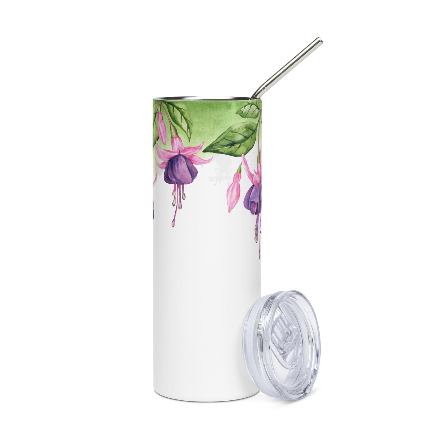 20oz Stainless Steel Skinny Tumbler Hummingbird and Fuchsia Flower - Expressive DeZien