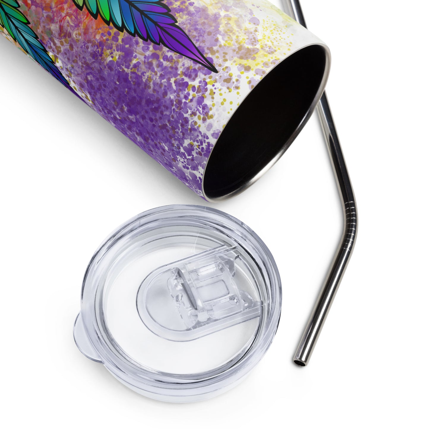 20oz Stainless Steel Skinny Tumbler Rainbow High Cannabis Kaleidoscope - Expressive DeZien